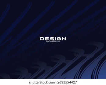 Design de plano de fundo premium com padrão de linhas curvas azul escuro. Modelo horizontal vetorial para banner de negócios de luxo digital, convite formal contemporâneo, voucher de luxo, certificado de presente de prestígio