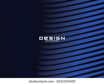 Diseño de fondo de Premium con patrón de líneas azules oscuras curvas. Plantilla Horizontal del Vector para el Anuncio de negocios lujoso digital, invitación formal contemporánea, voucher lujoso, certificado prestigioso del regalo