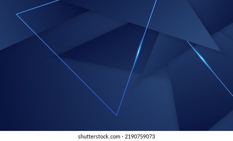 Diseño de fondo premium con un patrón geométrico azul oscuro. Plantilla horizontal vectorial para banner digital lux business, invitación formal, vale de lujo, prestigioso certificado de regalo