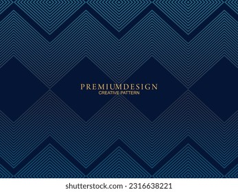 Premium background design with dark blue stripes pattern. Vector horizontal template, for digital lux business banners, contemporary formal invitations, luxury vouchers, gift certificates, etc.