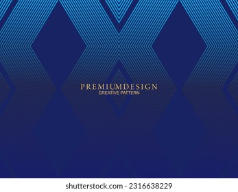 Premium-Hintergrund-Design mit dunkelblauen Streifen Muster. Horizontale Vektorvorlage für digitale Lux-Business-Banner, zeitgenössische formale Einladungen, Luxusgutscheine, Geschenkgutscheine, etc.
