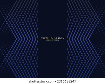 Diseño de fondo premium con estampado azul oscuro. Plantilla horizontal vectorial, para banners digitales lux business, invitaciones formales contemporáneas, vales de lujo, certificados de regalo, etc.