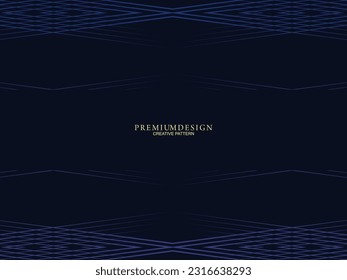 Diseño de fondo premium con estampado azul oscuro. Plantilla horizontal vectorial, para banners digitales lux business, invitaciones formales contemporáneas, vales de lujo, certificados de regalo, etc.
