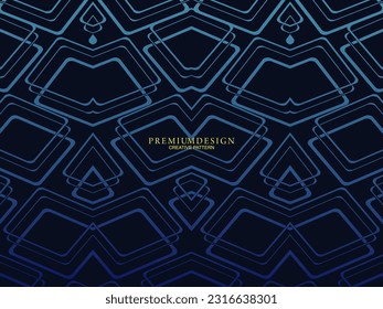 Diseño de fondo premium con estampado azul oscuro. Plantilla horizontal vectorial, para banners digitales lux business, invitaciones formales contemporáneas, vales de lujo, certificados de regalo, etc.