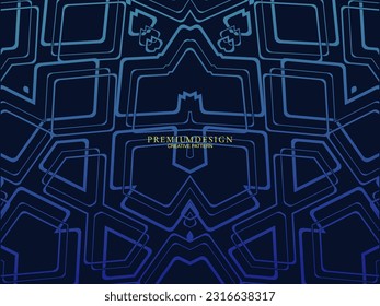Diseño de fondo premium con estampado azul oscuro. Plantilla horizontal vectorial, para banners digitales lux business, invitaciones formales contemporáneas, vales de lujo, certificados de regalo, etc.