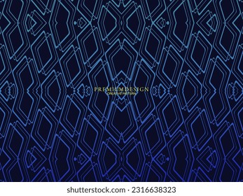 Diseño de fondo premium con estampado azul oscuro. Plantilla horizontal vectorial, para banners digitales lux business, invitaciones formales contemporáneas, vales de lujo, certificados de regalo, etc.