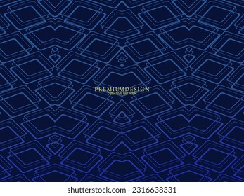 Premium background design with dark blue stripes pattern. Vector horizontal template, for digital lux business banners, contemporary formal invitations, luxury vouchers, gift certificates, etc.