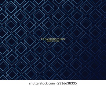 Diseño de fondo premium con estampado azul oscuro. Plantilla horizontal vectorial, para banners digitales lux business, invitaciones formales contemporáneas, vales de lujo, certificados de regalo, etc.