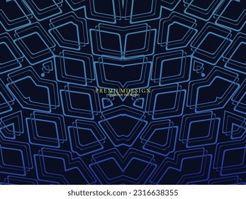 Diseño de fondo premium con estampado azul oscuro. Plantilla horizontal vectorial, para banners digitales lux business, invitaciones formales contemporáneas, vales de lujo, certificados de regalo, etc.