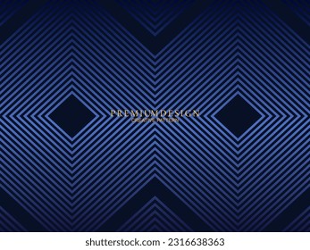 Diseño de fondo premium con estampado azul oscuro. Plantilla horizontal vectorial, para banners digitales lux business, invitaciones formales contemporáneas, vales de lujo, certificados de regalo, etc.