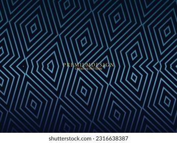 Diseño de fondo premium con estampado azul oscuro. Plantilla horizontal vectorial, para banners digitales lux business, invitaciones formales contemporáneas, vales de lujo, certificados de regalo, etc.
