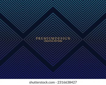 Diseño de fondo premium con estampado azul oscuro. Plantilla horizontal vectorial, para banners digitales lux business, invitaciones formales contemporáneas, vales de lujo, certificados de regalo, etc.