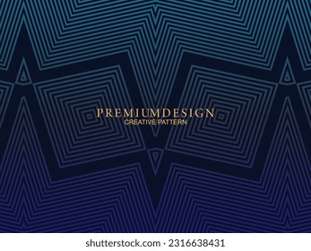 Diseño de fondo premium con estampado azul oscuro. Plantilla horizontal vectorial, para banners digitales lux business, invitaciones formales contemporáneas, vales de lujo, certificados de regalo, etc.