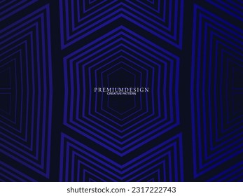 Premium-Hintergrund-Design mit dunkelblauem Luxusmotiv. Horizontale Vektorvorlage für digitale Lux-Business-Banner, zeitgenössische formale Einladungen, Luxusgutscheine, Geschenkgutscheine, etc.