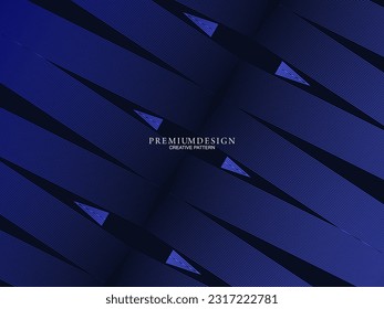 Diseño de fondo de primera calidad con motivos de lujo azul oscuro. Plantilla horizontal vectorial, para banners digitales lux business, invitaciones formales contemporáneas, vales de lujo, certificados de regalo, etc.