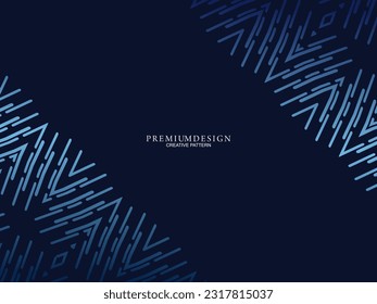 Premium background design with dark blue luxury motif. Vector horizontal template, for digital lux business banners, contemporary formal invitations, luxury vouchers, gift certificates, etc.