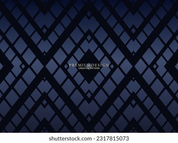 Diseño de fondo de primera calidad con motivos de lujo azul oscuro. Plantilla horizontal vectorial, para banners digitales lux business, invitaciones formales contemporáneas, vales de lujo, certificados de regalo, etc.