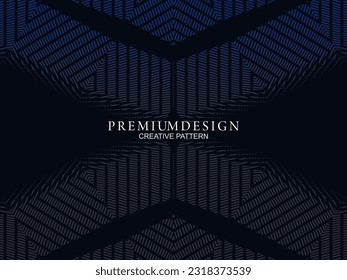 Diseño de fondo de primera calidad con motivos de lujo azul oscuro. Plantilla horizontal vectorial, para banners digitales lux business, invitaciones formales contemporáneas, vales de lujo, certificados de regalo, etc.