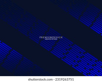 Premium background design with dark blue luxury geometric elements motif. Exclusive wallpaper design for posters, flyers, presentations, websites, etc.