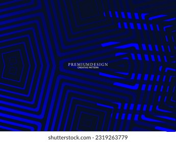Premium-Hintergrund-Design mit dunkelblauem, geometrischem Motiv. Exklusives Bildschirmhintergrund-Design für Poster, Flyer, Präsentationen, Websites usw.