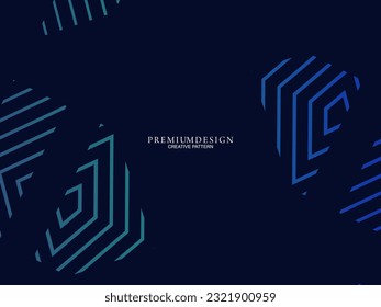 Diseño de fondo de primera calidad con motivos geométricos de lujo azul oscuro. Diseño exclusivo de fondo de pantalla para carteles, folletos, presentaciones, sitios web, etc.