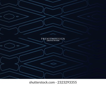 Premium background design with dark blue luxury motif. Vector horizontal template, for digital lux business banners, contemporary formal invitations, luxury vouchers, gift certificates, etc.