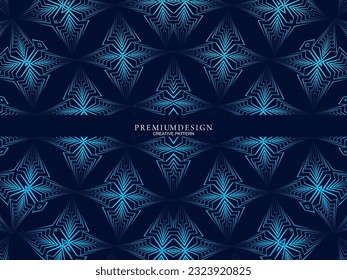 Premium background design with dark blue luxury motif. Vector horizontal template, for digital lux business banners, contemporary formal invitations, luxury vouchers, gift certificates, etc.