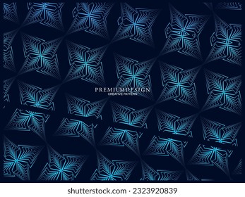 Diseño de fondo de primera calidad con motivos de lujo azul oscuro. Plantilla horizontal vectorial, para banners digitales lux business, invitaciones formales contemporáneas, vales de lujo, certificados de regalo, etc.