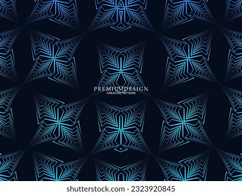 Premium-Hintergrund-Design mit dunkelblauem Luxusmotiv. Horizontale Vektorvorlage für digitale Lux-Business-Banner, zeitgenössische formale Einladungen, Luxusgutscheine, Geschenkgutscheine, etc.