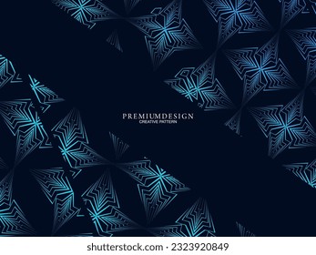 Diseño de fondo de primera calidad con motivos de lujo azul oscuro. Plantilla horizontal vectorial, para banners digitales lux business, invitaciones formales contemporáneas, vales de lujo, certificados de regalo, etc.
