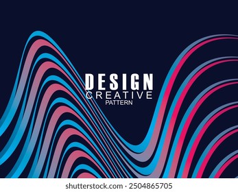 Premium background design with dark blue waving motif. Vector horizontal template, for digital luxury business banner, contemporary formal invitation, luxury voucher, gift certificate, etc.