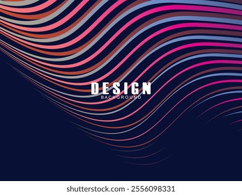 Premium background design with dark blue waving motif. Vector horizontal template, for digital luxury business banner, contemporary formal invitation, luxury voucher, gift certificate, etc.