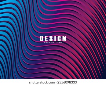 Premium background design with dark blue waving motif. Vector horizontal template, for digital luxury business banner, contemporary formal invitation, luxury voucher, gift certificate, etc.