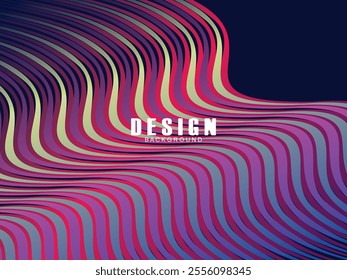 Premium background design with dark blue waving motif. Vector horizontal template, for digital luxury business banner, contemporary formal invitation, luxury voucher, gift certificate, etc.