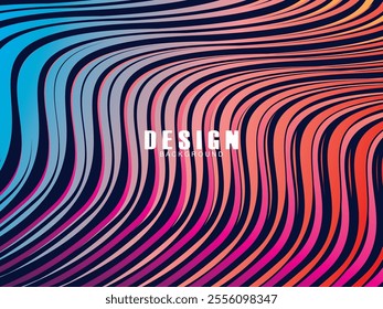 Premium background design with dark blue waving motif. Vector horizontal template, for digital luxury business banner, contemporary formal invitation, luxury voucher, gift certificate, etc.