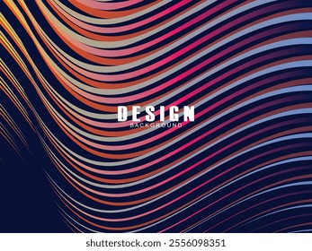 Premium background design with dark blue waving motif. Vector horizontal template, for digital luxury business banner, contemporary formal invitation, luxury voucher, gift certificate, etc.