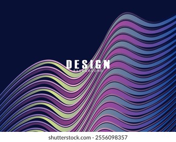 Premium background design with dark blue waving motif. Vector horizontal template, for digital luxury business banner, contemporary formal invitation, luxury voucher, gift certificate, etc.