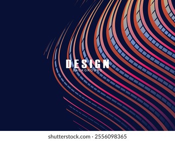 Premium background design with dark blue waving motif. Vector horizontal template, for digital luxury business banner, contemporary formal invitation, luxury voucher, gift certificate, etc.