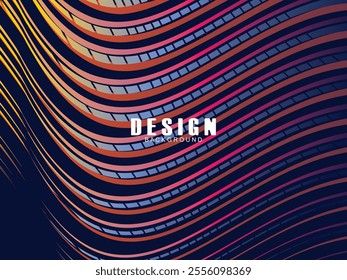 Premium background design with dark blue waving motif. Vector horizontal template, for digital luxury business banner, contemporary formal invitation, luxury voucher, gift certificate, etc.