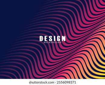 Premium background design with dark blue waving motif. Vector horizontal template, for digital luxury business banner, contemporary formal invitation, luxury voucher, gift certificate, etc.