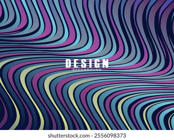 Premium background design with dark blue waving motif. Vector horizontal template, for digital luxury business banner, contemporary formal invitation, luxury voucher, gift certificate, etc.