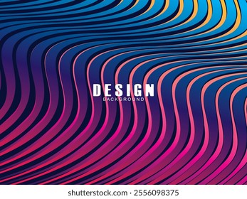 Premium background design with dark blue waving motif. Vector horizontal template, for digital luxury business banner, contemporary formal invitation, luxury voucher, gift certificate, etc.