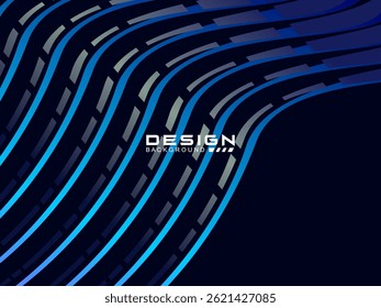 Diseño de fondo de Premium con motivo ondulado azul oscuro. Plantilla Horizontal de Vector, para el Anuncio de negocios de lujo digital, invitación formal contemporánea, cupón de lujo, certificado de regalo, etc. 