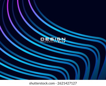 Diseño de fondo de Premium con motivo ondulado azul oscuro. Plantilla Horizontal de Vector, para el Anuncio de negocios de lujo digital, invitación formal contemporánea, cupón de lujo, certificado de regalo, etc. 