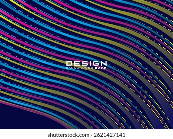 Premium background design with dark blue waving motif. Vector horizontal template, for digital luxury business banner, contemporary formal invitation, luxury voucher, gift certificate, etc. 
