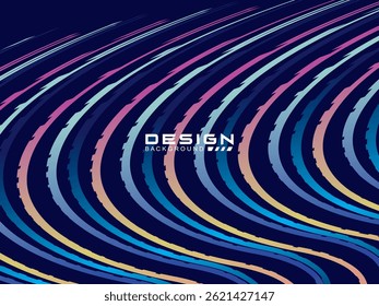 Premium background design with dark blue waving motif. Vector horizontal template, for digital luxury business banner, contemporary formal invitation, luxury voucher, gift certificate, etc. 