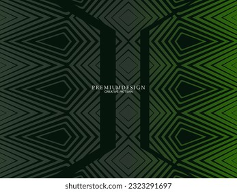 Premium-Hintergrund-Design mit dunkelgrünem Motiv, luxuriöse geometrische Elemente. Exklusives Bildschirmhintergrund-Design für Poster, Flyer, Präsentationen, Websites usw.
