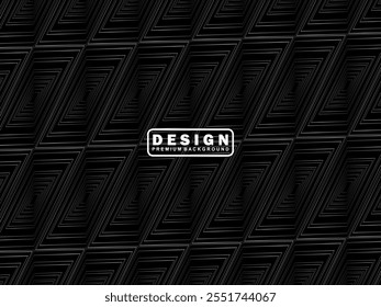 Diseño de fondo de Premium con patrón de rayas negras diagonales. Plantilla Horizontal de Vector, para el Anuncio de negocios de lujo digital, invitación formal contemporánea, cupón de lujo, certificado de regalo, etc.