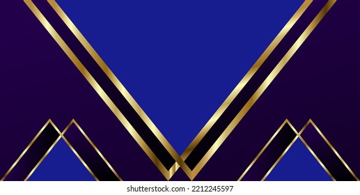 Premium background design with diagonal dark blue line pattern. Blue background with lines golden.
