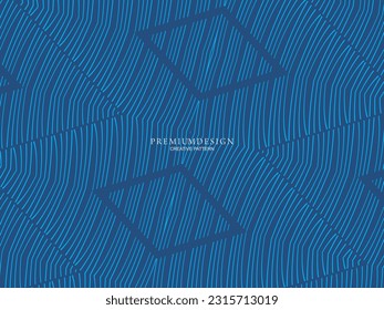 Diseño de fondo premium con patrón diagonal de banda azul oscuro. Plantilla horizontal vectorial para banner de negocios lux digital, invitación formal contemporánea, vale de lujo, prestigioso certificado de regalo